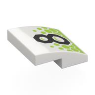 Visuel indicatif Rebrickable de Brique courbée 2 x 2 x 2/3 avec motif imprimé noir '8', vert citron octogone (Brick Curved 2 x 2 x 2/3 with Black '8', Lime Octagons Print)