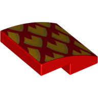 Visuel indicatif Rebrickable de Brique courbée 2 x 2 x 2/3 avec échelles jaune/or (Brick Curved 2 x 2 x 2/3 with Yellow/Gold Scales)