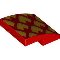 Visuel indicatif Rebrickable de Brique courbée 2 x 2 x 2/3 avec échelles jaune/or (Brick Curved 2 x 2 x 2/3 with Yellow/Gold Scales)