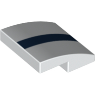 Visuel indicatif Rebrickable de Brique courbée 2 x 2 x 2/3 avec motif imprimé lignes/rayures bleu foncé (Brick Curved 2 x 2 x 2/3 with dark Blue Lines/Stripe Print)