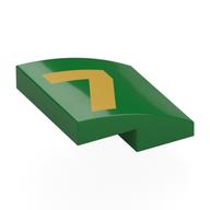 Visuel indicatif Rebrickable de Brique courbée 2 x 2 x 2/3 avec motif imprimé or '7' (Brick Curved 2 x 2 x 2/3 with Gold '7' Print)