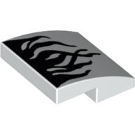 Visuel indicatif Rebrickable de Brique courbée 2 x 2 x 2/3 avec motif imprimé de tentacules noirs (Brick Curved 2 x 2 x 2/3 with Black Tentacles Print)