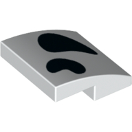 Visuel indicatif Rebrickable de Brique courbée 2 x 2 x 2/3 avec motif imprimé tache dalmate noire (Brick Curved 2 x 2 x 2/3 with Black Dalmatian Spot Print)