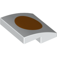 Visuel indicatif Rebrickable de Brique courbée 2 x 2 x 2/3 avec motif imprimé Orange Dot (Brick Curved 2 x 2 x 2/3 with Orange Dot Print)