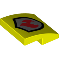 Visuel indicatif Rebrickable de Brique courbée 2 x 2 x 2/3 avec feu logo motif imprimé (Brick Curved 2 x 2 x 2/3 with Fire Logo Print)