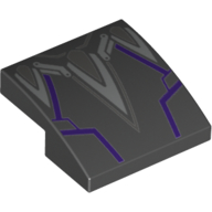 Visuel indicatif Rebrickable de Brique courbée 2 x 2 x 2/3 avec motif imprimé rayures violet foncé/gris clair (Brick Curved 2 x 2 x 2/3 with Dark Purple/Light Bluish Grey Stripes Print)