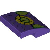 Visuel indicatif Rebrickable de Brique courbée 2 x 2 x 2/3 avec motif imprimé jaune/cercle calcaire/œil/arc réacteur (Brick Curved 2 x 2 x 2/3 with Yellow/Lime Circle/Eye/Arc Reactor Print)