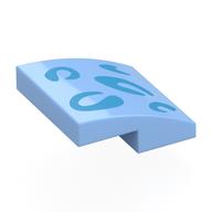 Visuel indicatif Rebrickable de Brique courbée 2 x 2 x 2/3 avec des formes azur foncé motif imprimé (Brick Curved 2 x 2 x 2/3 with Dark Azure Shapes Print)
