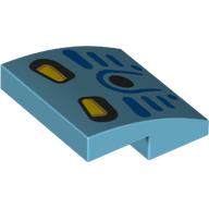 Visuel indicatif Rebrickable de Brique courbée 2 x 2 x 2/3 avec motif imprimé masque takua (Brick Curved 2 x 2 x 2/3 with Takua Mask Print)