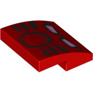 Visuel indicatif Rebrickable de Brique courbée 2 x 2 x 2/3 avec masque tahu motif imprimé (Brick Curved 2 x 2 x 2/3 with Tahu Mask Print)