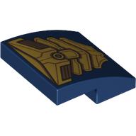 Visuel indicatif Rebrickable de Brique courbée 2 x 2 x 2/3 avec motif imprimé armure or (Brick Curved 2 x 2 x 2/3 with Gold Armor Print)