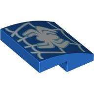 Visuel indicatif Rebrickable de Brique courbée 2 x 2 x 2/3 avec motif imprimé blanc Spider-Man Logo (Brick Curved 2 x 2 x 2/3 with White Spider-Man Logo Print)
