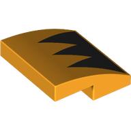Visuel indicatif Rebrickable de Brique courbée 2 x 2 x 2/3 avec motif imprimé Triangle noir (Brick Curved 2 x 2 x 2/3 with Black Triangle Print)