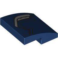 Visuel indicatif Rebrickable de Brique courbée 2 x 2 x 2/3 avec motif imprimé armure argent (Brick Curved 2 x 2 x 2/3 with Silver Armour Print)
