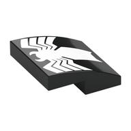 Visuel indicatif Rebrickable de Brique courbée 2 x 2 x 2/3 avec motif imprimé araignée blanche (logo venin) (Brick Curved 2 x 2 x 2/3 with White Spider (Venom Logo) Print)