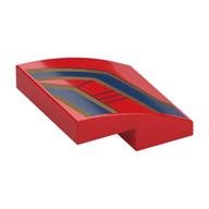 Visuel indicatif Rebrickable de Brique courbée 2 x 2 x 2/3 avec motif imprimé rayures or/bleu foncé (Brick Curved 2 x 2 x 2/3 with Gold/Dark Blue Stripes Print)