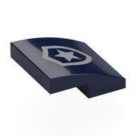 Visuel indicatif Rebrickable de Brique courbée 2 x 2 x 2/3 avec badge police argent motif imprimé (Brick Curved 2 x 2 x 2/3 with Silver Police Badge Print)