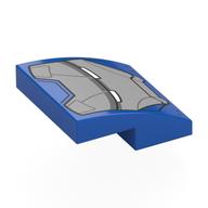Visuel indicatif Rebrickable de Brique courbée 2 x 2 x 2/3 avec Iron Man marque 38 masque motif imprimé (Brick Curved 2 x 2 x 2/3 with Iron Man Mark 38 Mask Print)