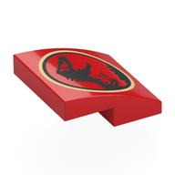 Visuel indicatif Rebrickable de Brique courbée 2 x 2 x 2/3 avec jurassic logo parc motif imprimé (Brick Curved 2 x 2 x 2/3 with Jurassic Park Logo Print)