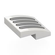 Visuel indicatif Rebrickable de Brique courbée 2 x 2 x 2/3 avec motif imprimé évent argent (Brick Curved 2 x 2 x 2/3 with Silver Vent Print)