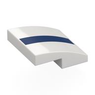 Visuel indicatif Rebrickable de Brique courbée 2 x 2 x 2/3 avec motif imprimé à rayures bleu foncé (Brick Curved 2 x 2 x 2/3 with Dark Blue Stripe Print)