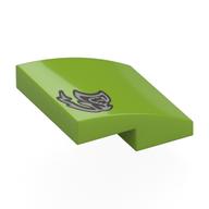 Visuel indicatif Rebrickable de Brique courbée 2 x 2 x 2/3 avec motif imprimé graffiti argent (Brick Curved 2 x 2 x 2/3 with Silver Graffiti Print)