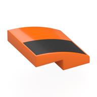 Visuel indicatif Rebrickable de Brique courbée 2 x 2 x 2/3 avec motif imprimé Triangle noir (Brick Curved 2 x 2 x 2/3 with Black Triangle Print)