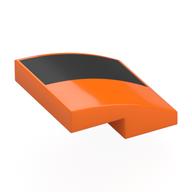 Visuel indicatif Rebrickable de Brique courbée 2 x 2 x 2/3 avec motif imprimé Triangle noir (Brick Curved 2 x 2 x 2/3 with Black Triangle Print)