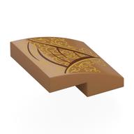 Visuel indicatif Rebrickable de Brique courbée 2 x 2 x 2/3 avec robe/robe avec décorations en or, bord rouge foncé, motif imprimé plis (Brick Curved 2 x 2 x 2/3 with Dress/Robe with Gold Decorations, Dark Red Trim, Creases Print)