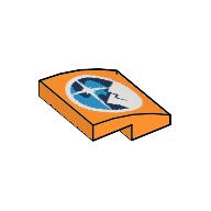 Visuel indicatif Rebrickable de Brique courbée 2 x 2 x 2/3 avec motif imprimé bleu foncé, azur foncé et logo arctique blanc (Brick Curved 2 x 2 x 2/3 with Dark Blue, Dark Azure & White Arctic Logo Print)