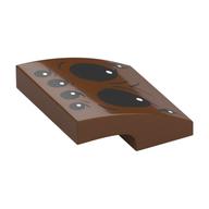 Visuel indicatif Rebrickable de Brique courbée 2 x 2 x 2/3 avec des yeux d'araignée noir motif imprimé (Brick Curved 2 x 2 x 2/3 with Black Spider Eyes Print)