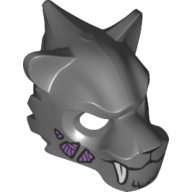 Masque tigre avec des crocs blancs, de la fourrure et des taches de tendon violet imprimé (Mask Tiger with White Fangs, Fur and Purple Sinew Patches Print)