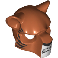 Masque félin avec nez noir, grandes rayures de tigre et crocs motif imprimé (Mask Feline with Black Nose, Large Tiger Stripes and Fangs Print)