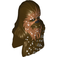 Tête de minifigurine spéciale, wookiee avec nougat moyen visage fourrure et dents motif imprimé (Minifig Head Special, Wookiee with Medium Nougat Face Fur and Teeth Print)