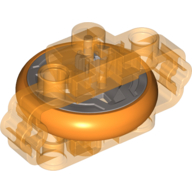 Visuel indicatif Rebrickable de Volant avec brique Technic 3 x 6 x 2 et pneu orange [assemblage complet] (Fly Wheel with Technic Brick 3 x 6 x 2 and Orange Tire [Complete Assembly])