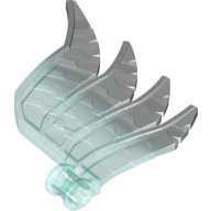 Visuel indicatif Rebrickable de Aile de grande taille, plumes avec motif trou pour axe et bleu clair marbré (Large Figure Wing, Feathered with Axle Hole and Marbled Trans-Light Blue Pattern)