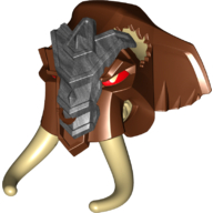 Visuel indicatif Rebrickable de Grande figurine tête mammouth avec yeux rouges motif imprimé (Large Figure Head Mammoth with Red Eyes Print)