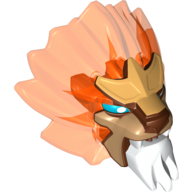 Visuel indicatif Rebrickable de Tête de grande figurine Lion avec yeux bleus avec motif imprimé pupilles blanches (Large Figure Head Lion with Blue Eyes with White Pupils Print)