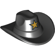 Chapeau, cowboy avec motif imprimé étoile d'or (Hat, Cowboy with Gold Star Print)