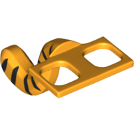 Costume de queue de chat minifigurine accessoire de taille avec motif imprimé de rayures noires (tigre) (Minifig Hipwear Cat Tail Costume with Black Stripes Print (Tiger))