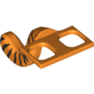Minifigurine accessoire de taille costume de queue de chat / singe avec motif imprimé de rayures de tigre noir (Minifig Hipwear Cat / Monkey Tail Costume with Black Tiger Stripes Print)