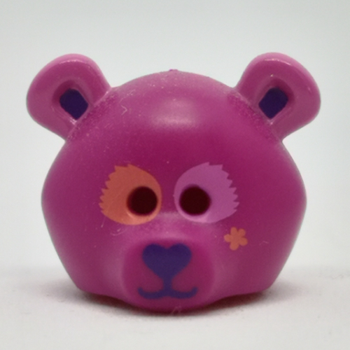 Visuel indicatif Rebrickable de Costume / Masque, Ours au nez et aux oreilles violet foncé, Corail et yeux roses vifs (Costume / Mask, Bear with Dark Purple Nose and Ears, Coral and Bright Pink Eyes Print)