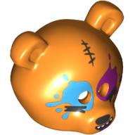 Visuel indicatif Rebrickable de Costume / Masque, Ours avec des éclaboussures de peinture pour les yeux d'azur foncé et magenta, ouvert Motif imprimé bouche (Costume / Mask, Bear with Dark Azure and Magenta Eye Paint Splashes, Open Mouth Print)