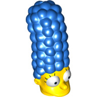 Tête de minifigurine Spécial, Simpsons, avec de grands cheveux et yeux motif imprimé grand (Marge Simpson) (Minifig Head Special, Simpsons, with Tall Hair and Eyes Wide Print (Marge Simpson))