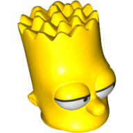 Tête de minifigurine Spécial, Les Simpson Bart Simpson - Yeux regardant à gauche (Minifig Head Special, Simpsons Bart Simpson - Eyes Looking Left)