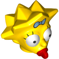 Tête de minifigurine Spécial, Simpsons, Maggie Simpson - yeux larges (Minifig Head Special, Simpsons, Maggie Simpson - Wide Eyes)