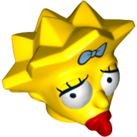 Tête de minifigurine Spécial, Simpsons, Maggie Simpson - Regard inquiet (Minifig Head Special, Simpsons, Maggie Simpson - Worried Look)