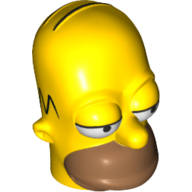 Tête de minifigurine Spécial, Simpsons, Homer Simpson - Yeux Partiellement ouvert imprimé (Minifig Head Special, Simpsons, Homer Simpson - Eyes Partially Open Print)