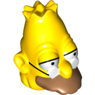 Tête de minifigurine Spécial, Simpsons, Grand-père Simpson (Minifig Head Special, Simpsons, Grandpa Simpson)