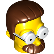Tête de minifigurine Spécial, Simpsons, Ned Flanders (Minifig Head Special, Simpsons, Ned Flanders)